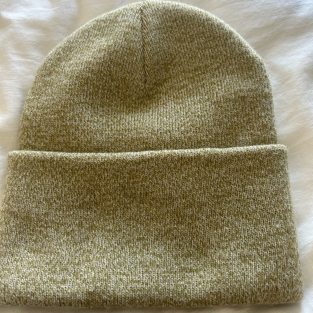 Carhartt Unisex Flaxseed Oat Milk Marl Acrylic Knit Beanie Hat - Picture 3 of 5